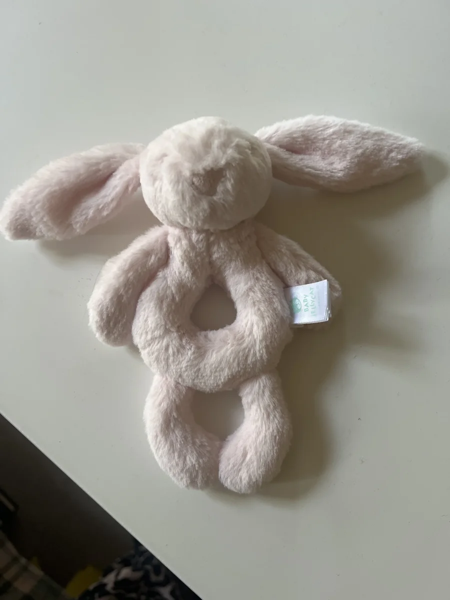 Front - Bashful Bunny Ring Rattle - Beige photo by Sopria