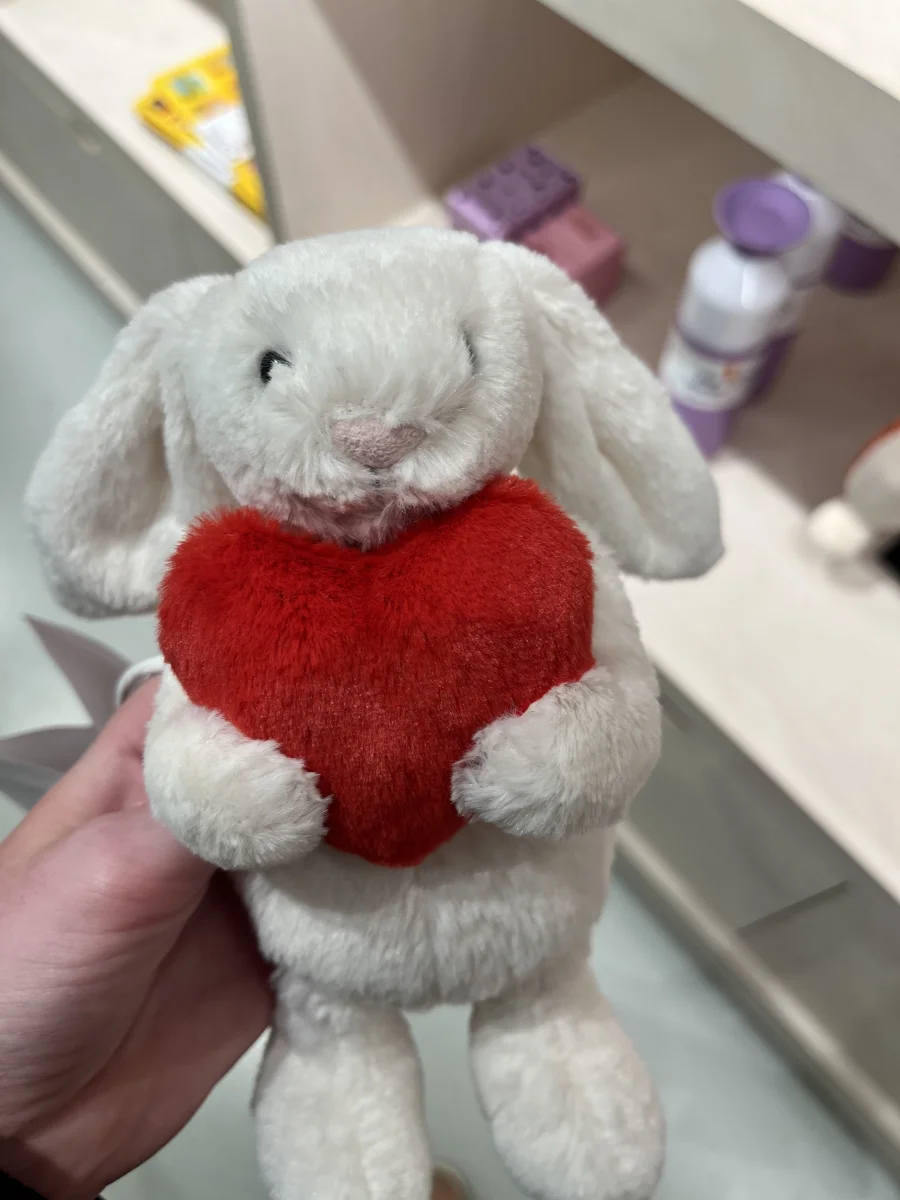 Front - Bashful Red Love Heart Bunny - Small photo by Lizzydegeus