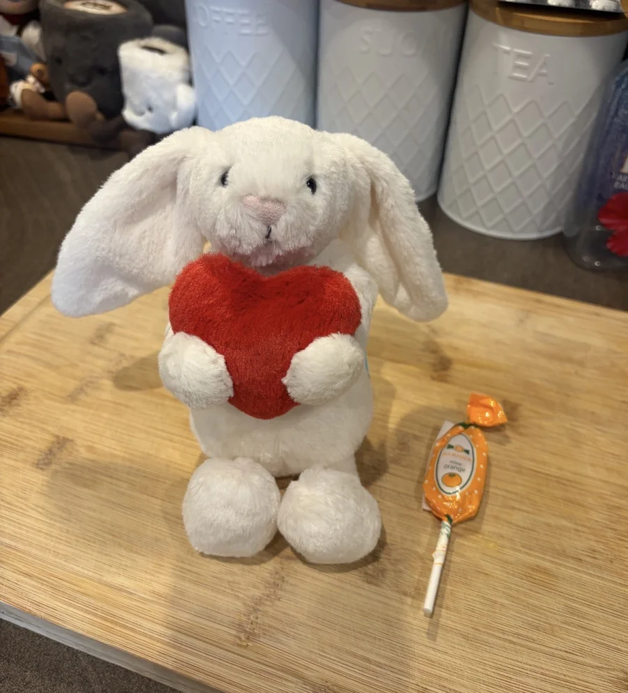 Front - Bashful Red Love Heart Bunny - Small photo by Seni113