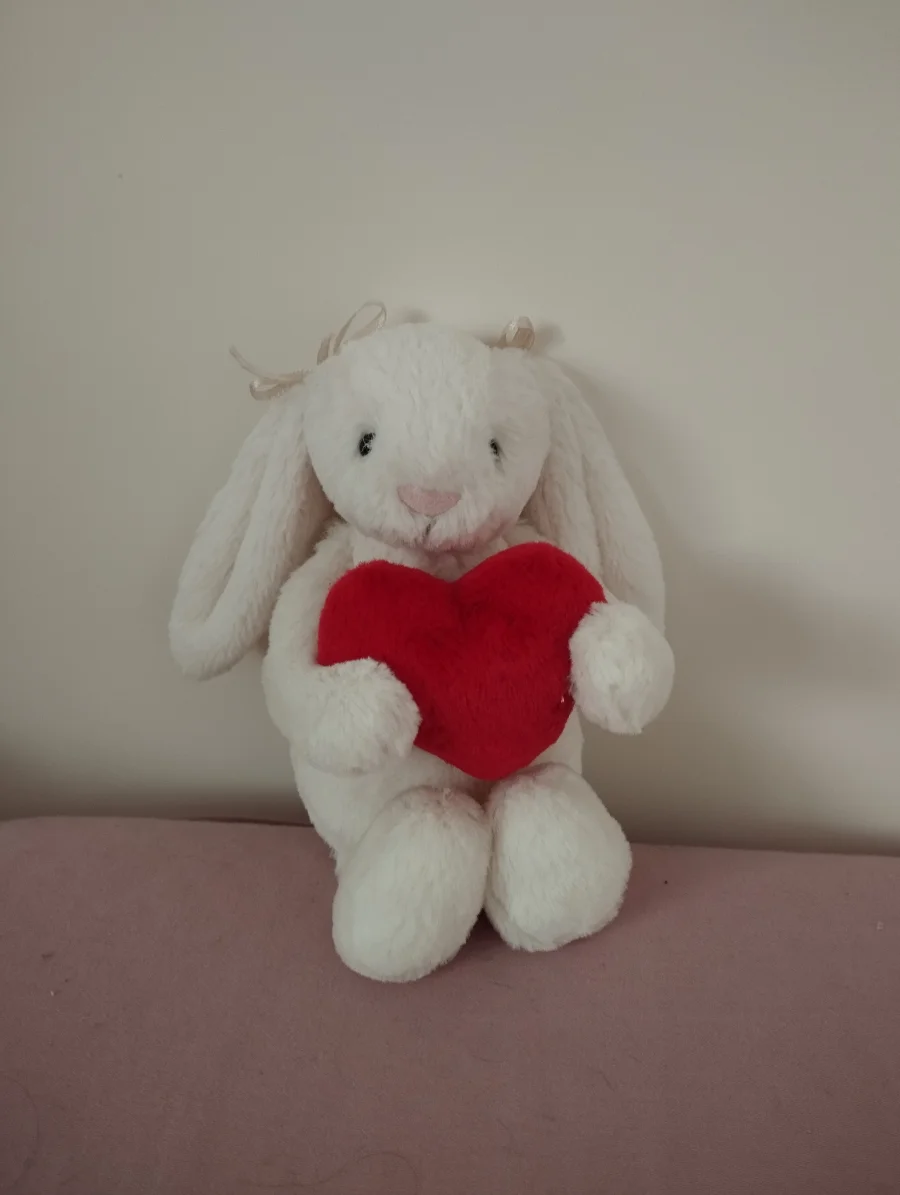 Front - Bashful Red Love Heart Bunny - Small photo by Sp3lc1k4
