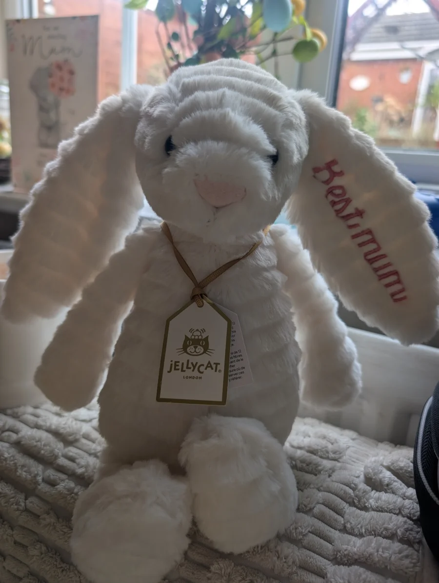 Front - Personalised Bashful Luxe Bunny Nimbus photo by Robsyevs
