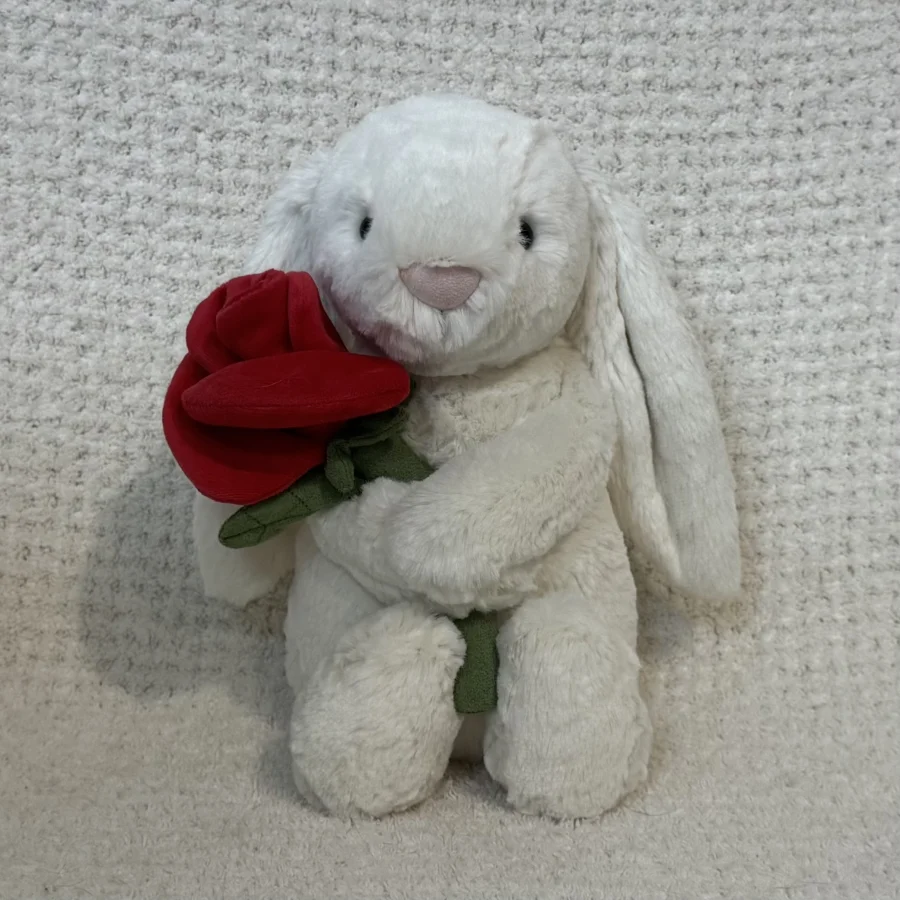 Front - Cream Bunny with Rose photo by crim