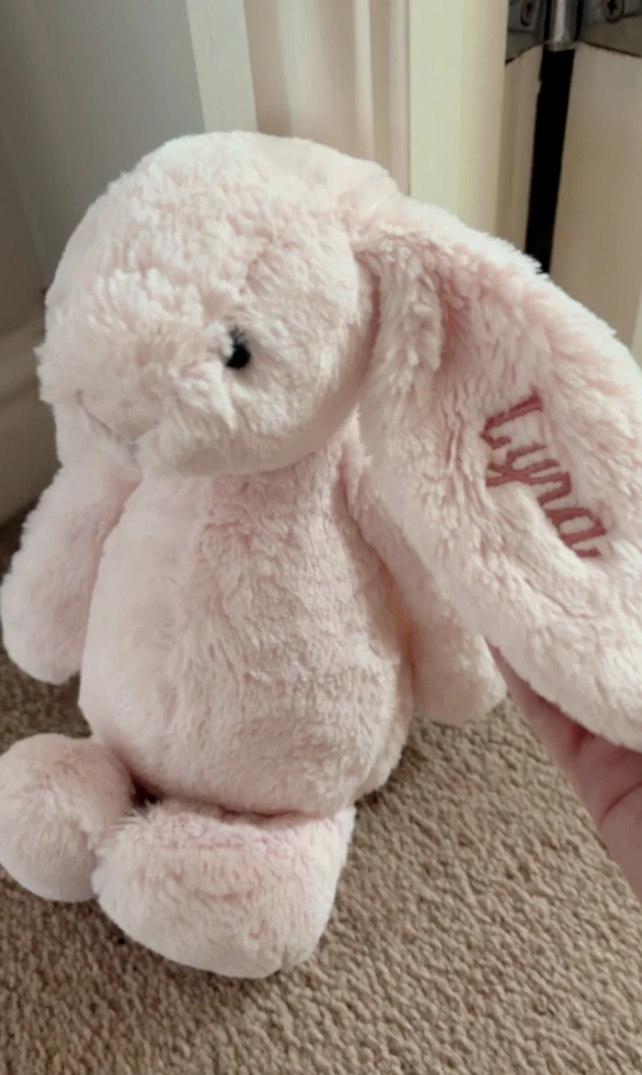 Side - Personalised Bashful Pink Bunny Medium photo by lyra0110