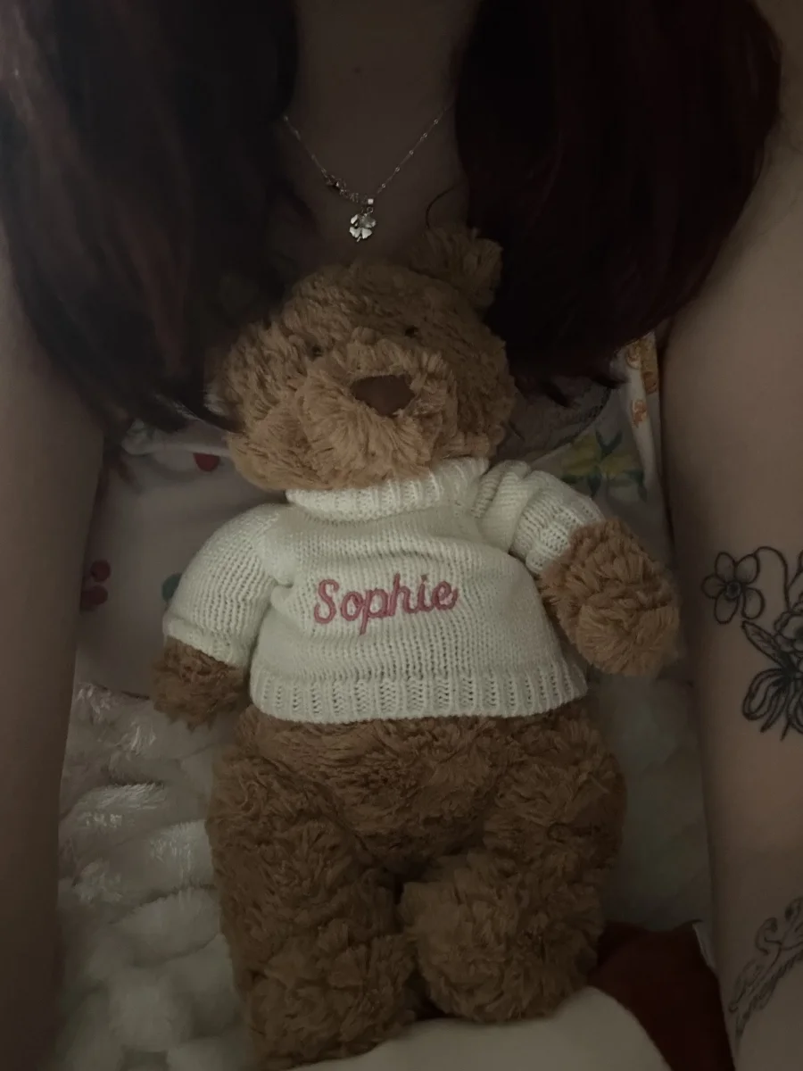 Front - Bartholomew Bear with Personalised Cream Jumper photo by sjt05