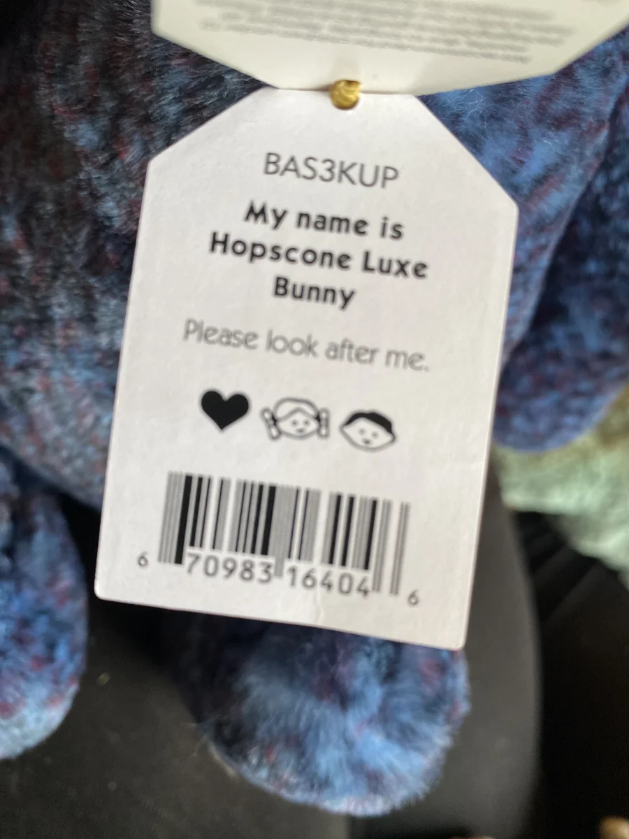 Tag - Hopscone Luxe Bunny photo by Jellycat