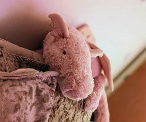 A photo of Personalised Rose Dragon Huge Jellycat taken by Jelly_shebear