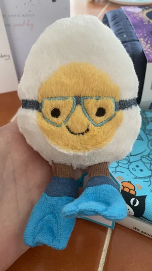 A photo of Amuseables Boiled Egg Scuba Outfit Jellycat taken by Jem