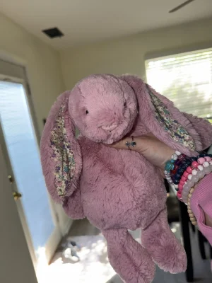  blossom tulip bunny チューリップぬいぐるみ Blossom Tulip Bunny with Personalized Navy Jumper - Official Jellycat