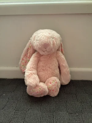 A photo of Blossom Blush Bunny 'Cherry' - Medium Jellycat taken by Lacey67