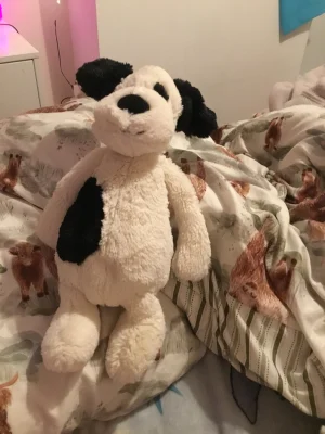 Bashful Black & Cream Puppy - Huge Jellycat photo