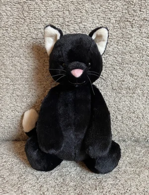 A photo of Bashful Black Kitten Jellycat taken by Abyss'Dragons