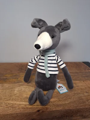 A photo of Beatnik Buddy Whippet Jellycat taken by Sofie