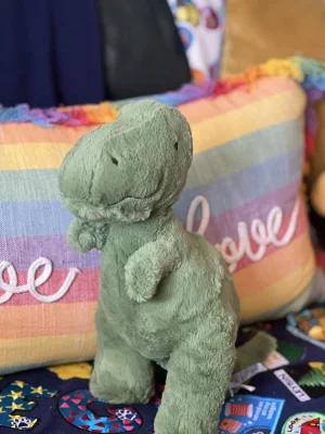 A photo of Fossilly T-Rex Jellycat taken by Megan_Daffodil