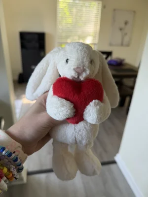 Bashful Red Love Heart Bunny - Small Jellycat photo
