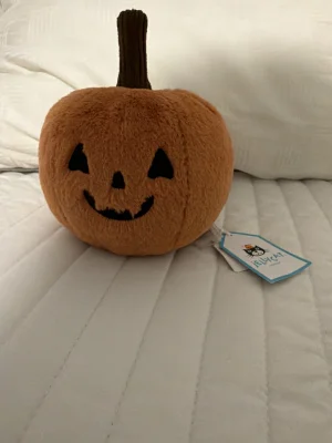 A photo of Ooky Jack O Lantern Jellycat taken by Hollycat_26
