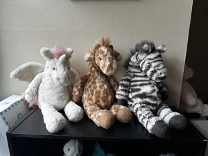A photo of Lallagie Zebra Jellycat taken by brisjellyjournal