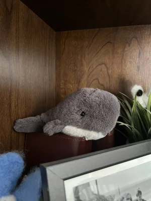 A photo of Wavelly Whale - Charcoal Jellycat taken by Ambiedoo