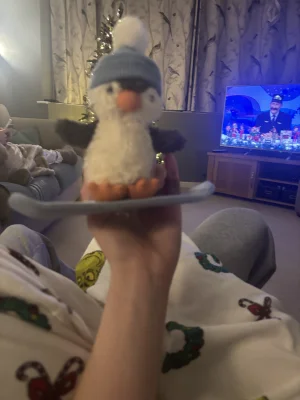 Peanut Penguin Snowboarding Jellycat photo