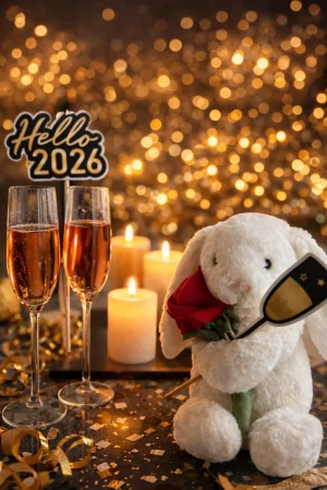Cream Bunny with Rose Jellycat photo