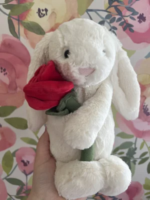 Cream Bunny with Rose Jellycat | Jelly Journal