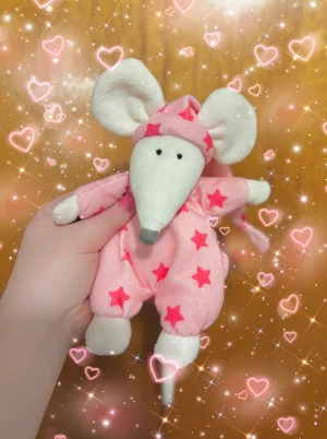 A photo of Starry Mouse (Pink) Jellycat taken by kaleighsjellies