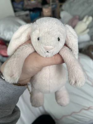 A photo of Bashful Pink Bunny - Tiny Jellycat taken by tilly_tills8668