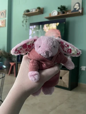 Blushkin Blossom Bunny Bag Charm Jellycat photo