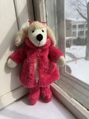 A photo of Handsome Hound Poodle (Pink) - Medium Jellycat taken by katsjellies