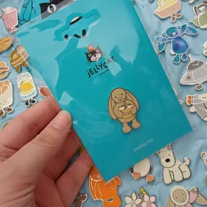 Bashful Beige Bunny 'Birthday' Pin Badge Jellycat photo uploaded by herbgardenplush