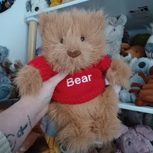 Bartholomew Bear Bouffant with Personalised Red Jumper Jellycat photo uploaded by herbgardenplush