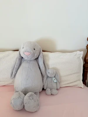 A photo of Bashful Silver Bunny - Really Really Big Jellycat taken by jellycatangel