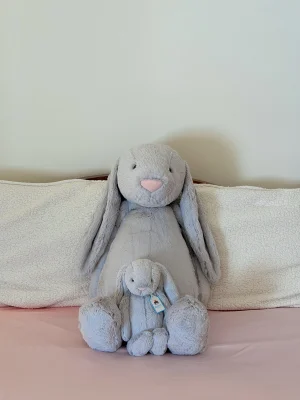 A photo of Bashful Silver Bunny - Really Really Big Jellycat taken by jellycatangel