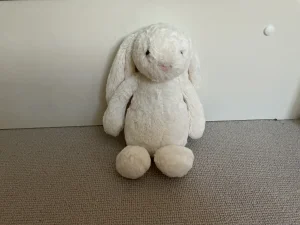 A photo of White Bashful Bunny The White Company Jellycat taken by Sophlovjellycat