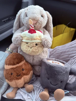 ジェリーキャット Bashful Beige Bunny ‘Birthday’ Jellycat BASHFUL BEIGE BUNNY BIRTHDAY CAKE NWT RARE HTF