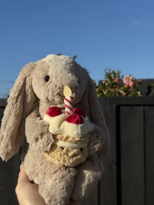 Bashful Beige Bunny 'Birthday' Jellycat | Jelly Journal
