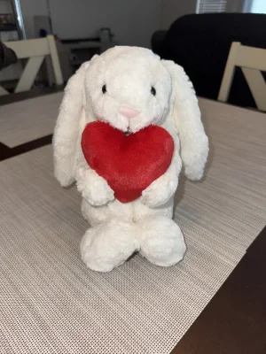 Bashful Red Love Heart Bunny Jellycat photo