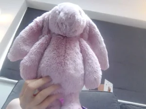 A photo of Personalised Bashful Tulip Bunny Medium Jellycat taken by Jelly_Moo