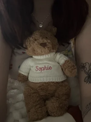 A photo of Bartholomew Bear with Personalised Cream Jumper Jellycat taken by sjt05